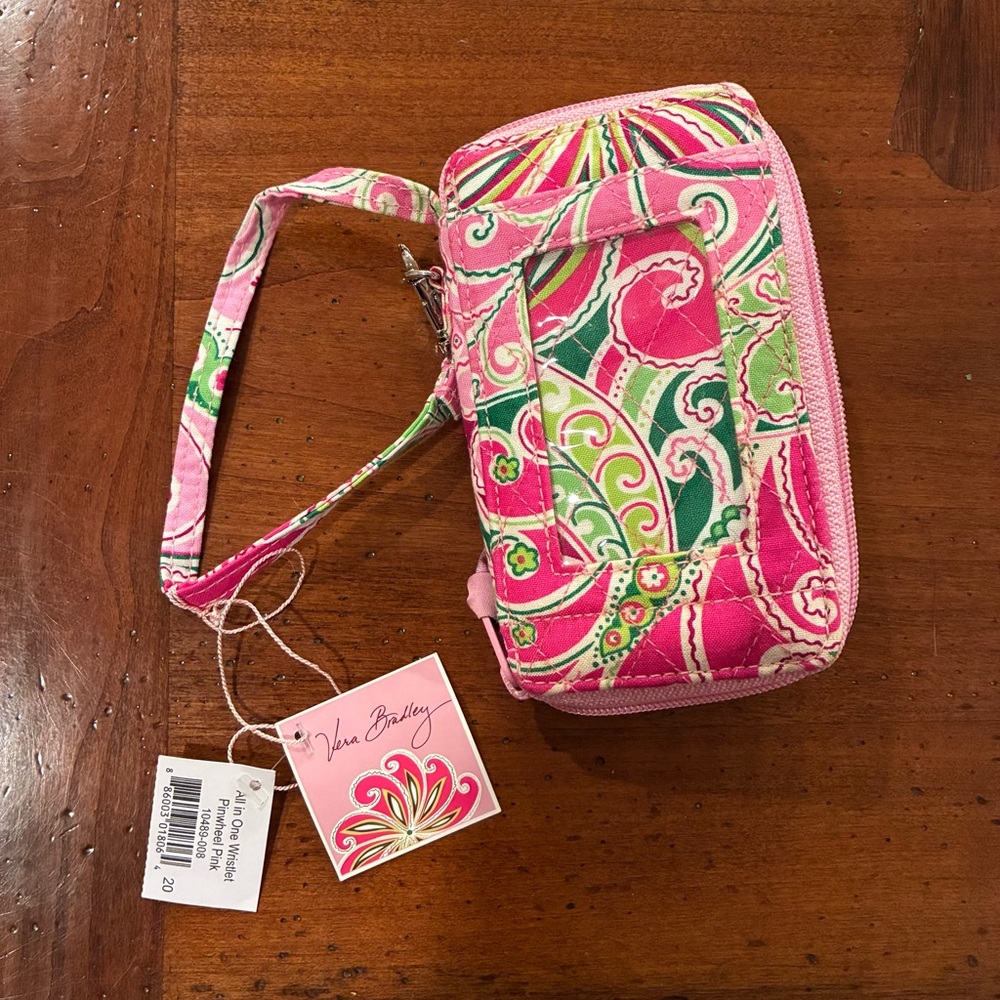 Vera Bradley Pink and Green Patterned Wristlet - Picture 3 of 5